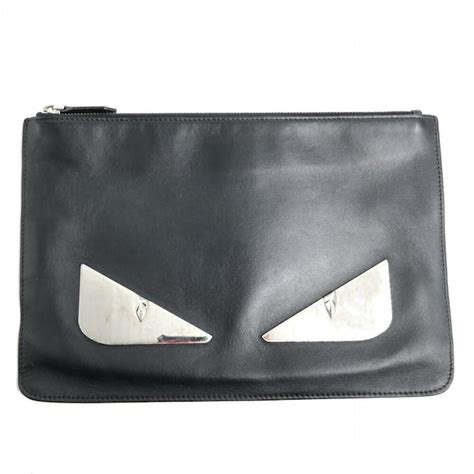 fendi 7n0078 a5ph|FENDI 7N0078 Pouch Zucca logo Bag Clutch bag Leather .